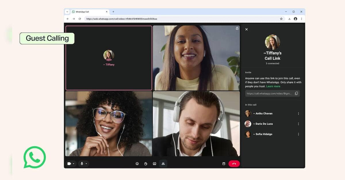 WhatsApp rolls out guest calling feature for non-account users