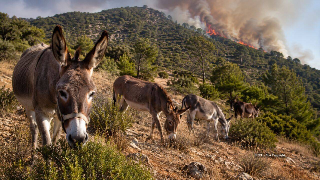 Spanish woman enlists rescued donkeys in wildfire prevention effort