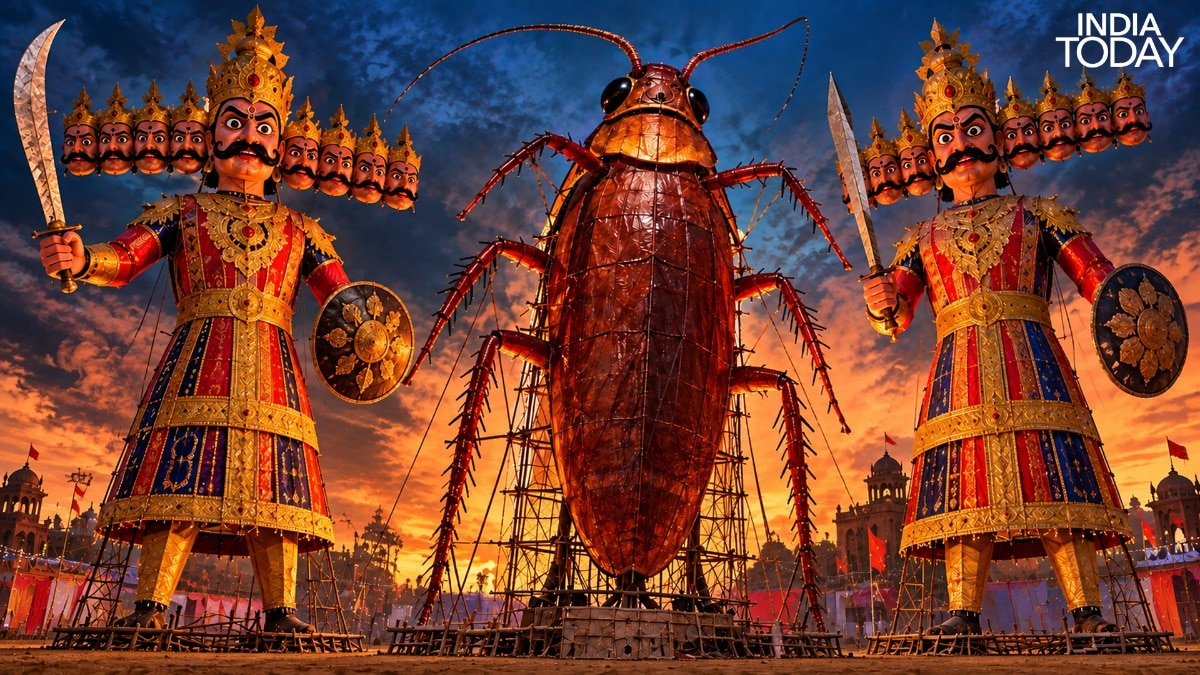 Giant cockroach effigy added to Ramlila Maidan Dussehra burning ceremony