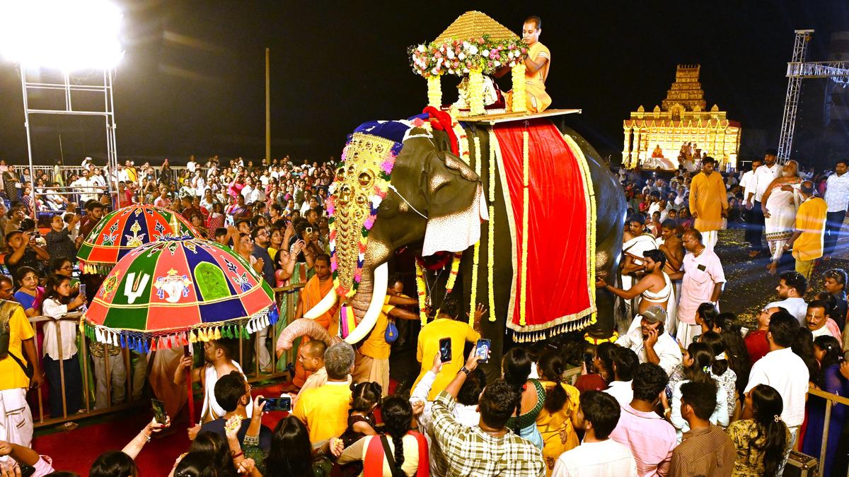 ISKCON unveils 800-kilogram robotic elephant at Visakhapatnam temple