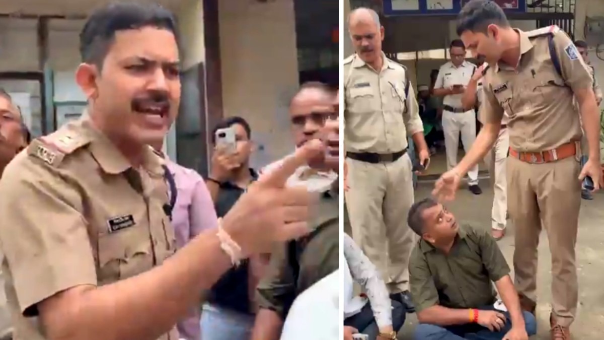 Police Officer Physically Removes BJP Leader from Station Gate in Madhya Pradesh
