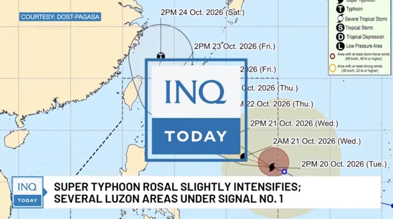 Philippines raises wind alert as Super Typhoon Rosal threatens Luzon