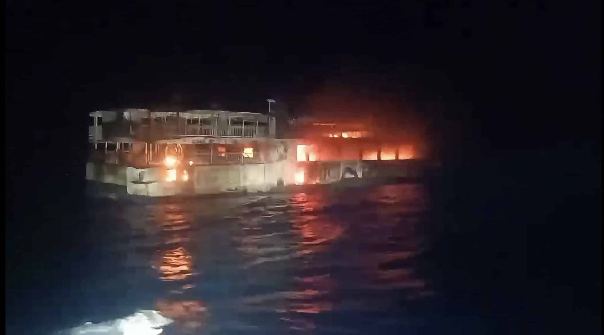 Five dead, 87 missing after ferry fire off Palawan coast