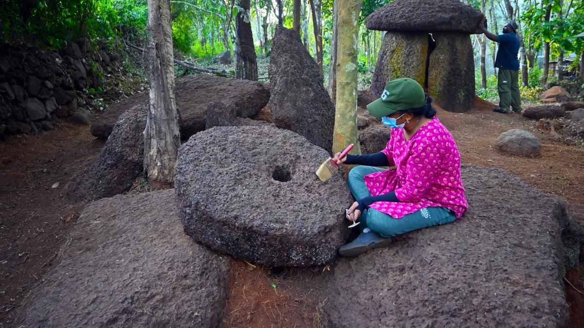 Mysterious wheel-shaped stone discovered at Kannur megalithic burial site