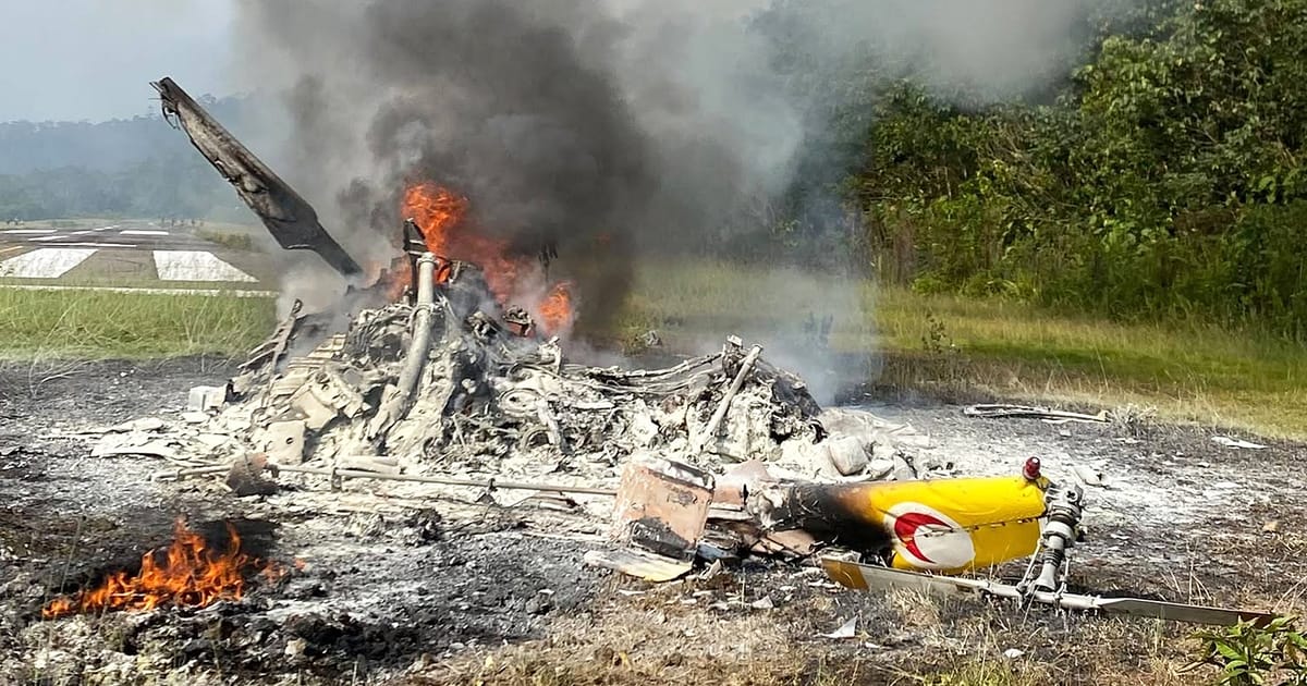 Air ambulance helicopter crashes in Sarawak