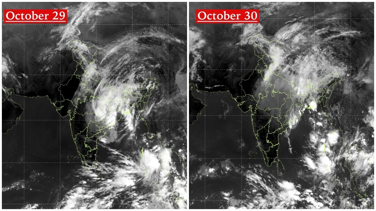Satellite imagery tracks Cyclone Arnab's powerful progression across India