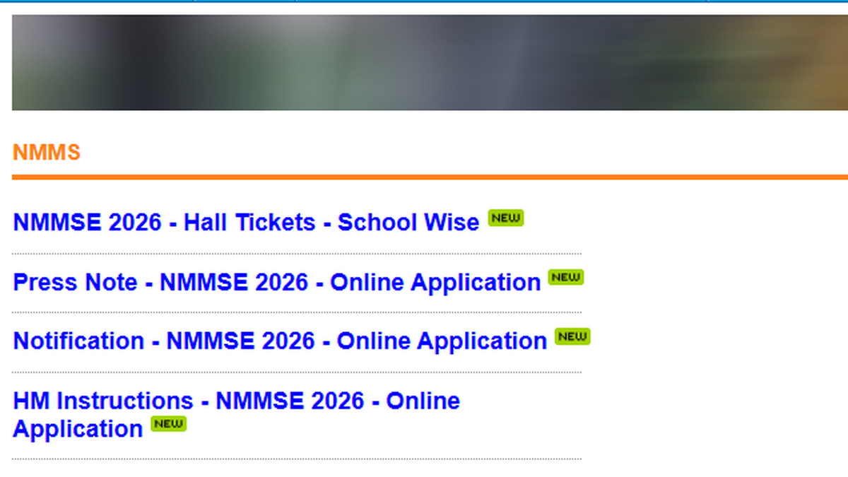 Telangana NMMS exam scheduled for November 1; hall tickets now online