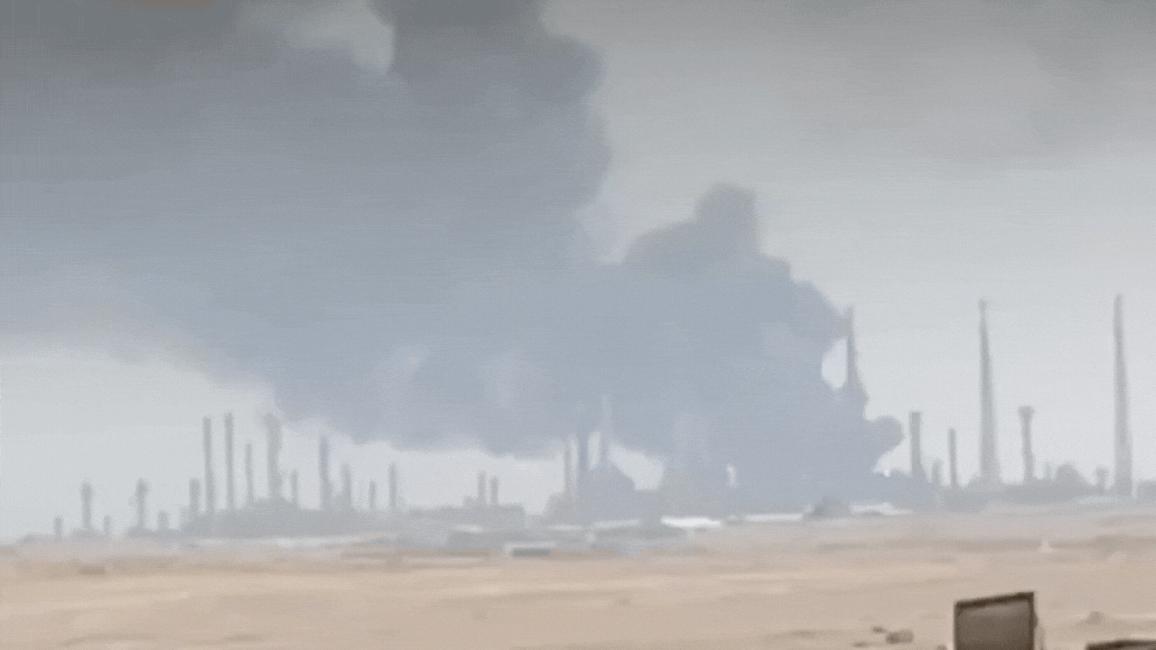 Houthi attacks spark massive fires at Saudi Aramco facilities
