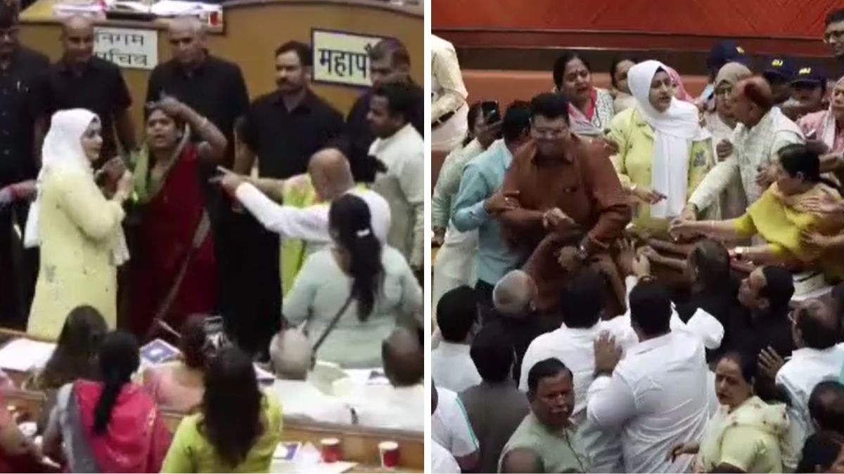 दिल्ली MCD में AAP-कांग्रेस पार्षदों में हिंसक झड़प, महापौर को सुरक्षित निकाला गया