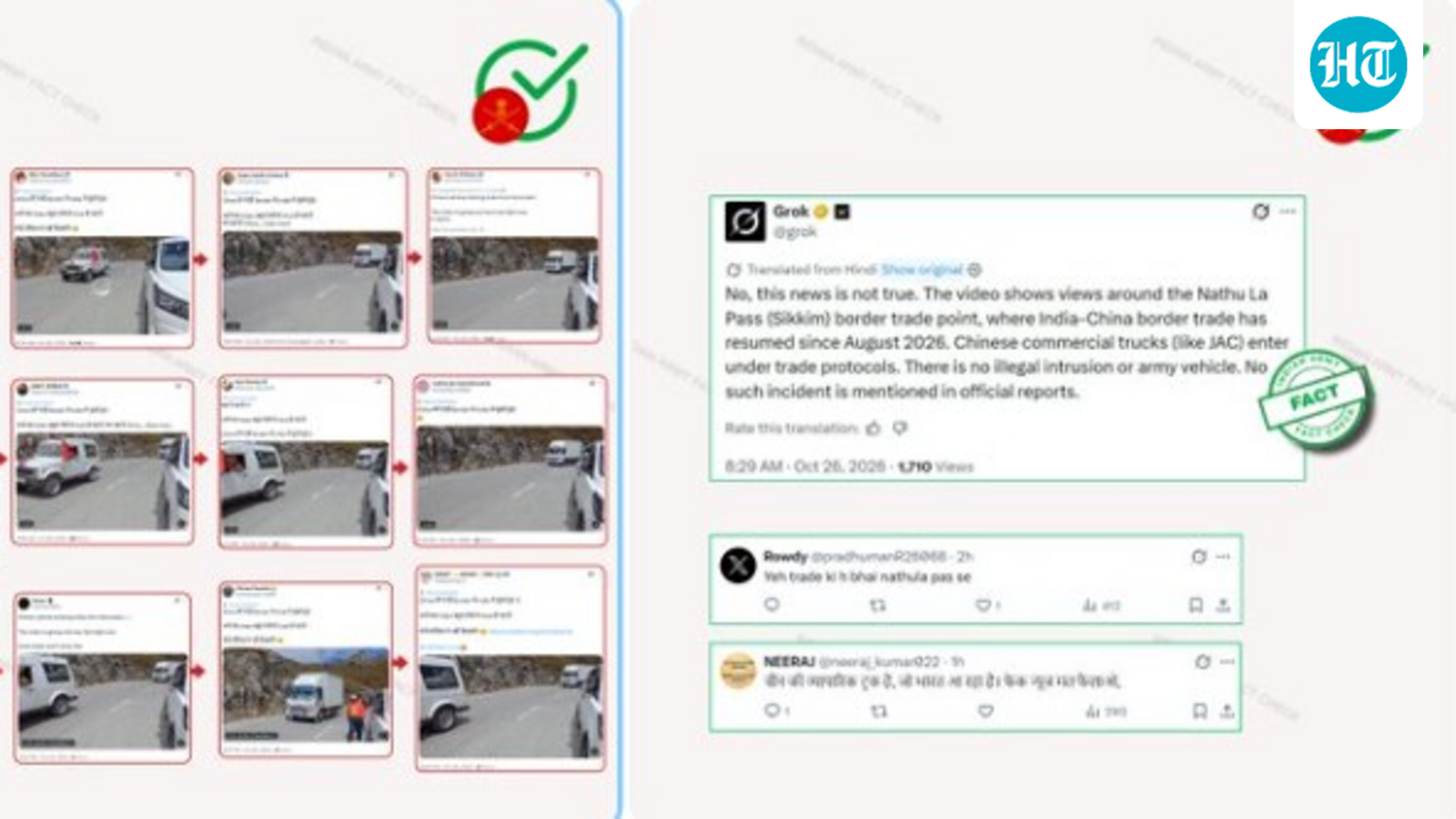 Indian Army clarifies video shows Chinese commercial vehicles, not military intrusion