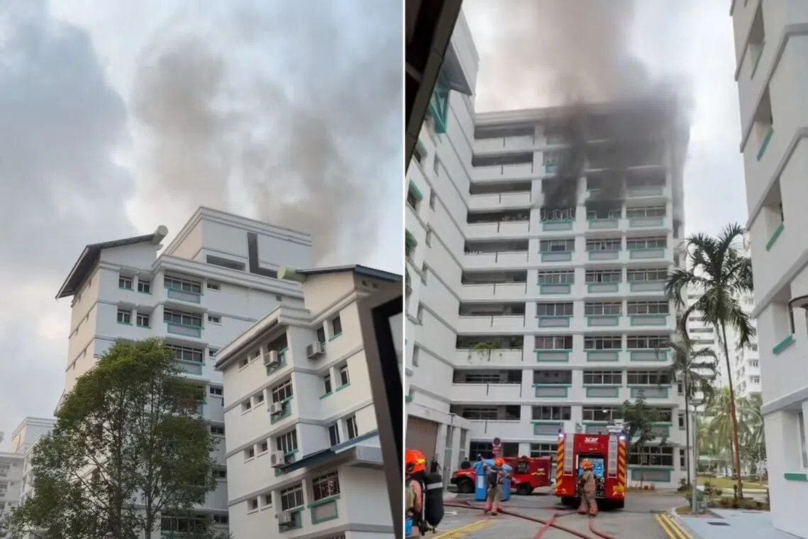 Fire forces evacuation of Pasir Ris HDB block; two hospitalized