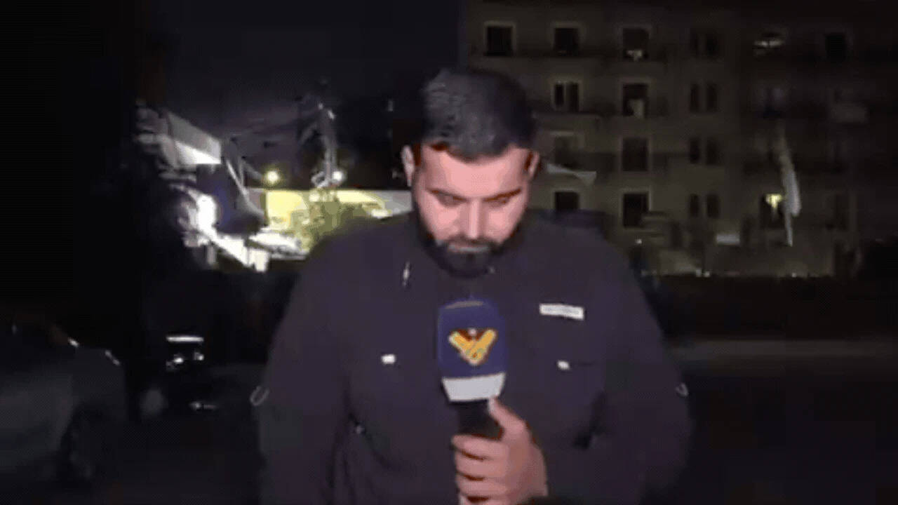 Reporter's Close Call as Strike Hits During Lebanon Live Broadcast