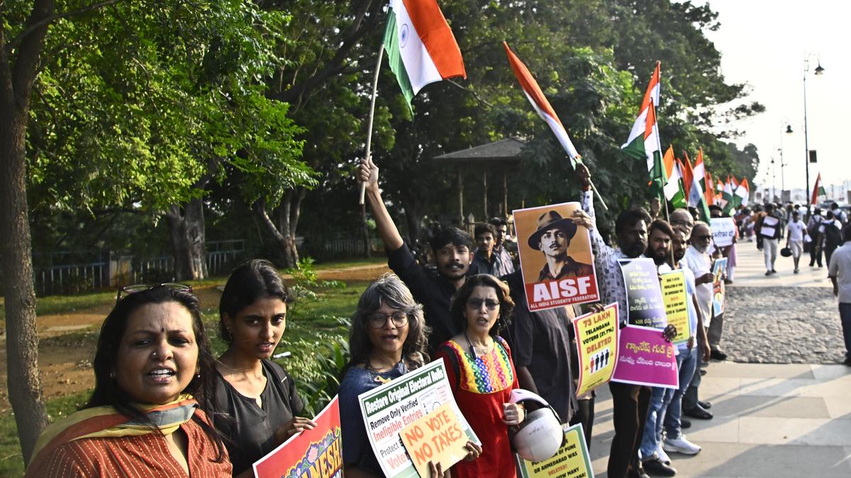 Hyderabad residents unite in anti-SIR protest across age groups