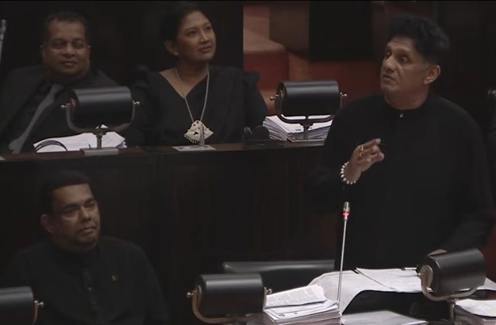 SJB lawmakers don black attire in Parliament protest