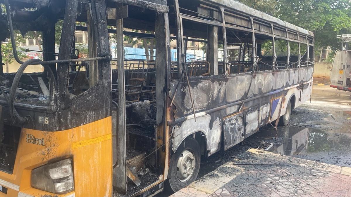School bus fire sparks safety probe demand in Telangana