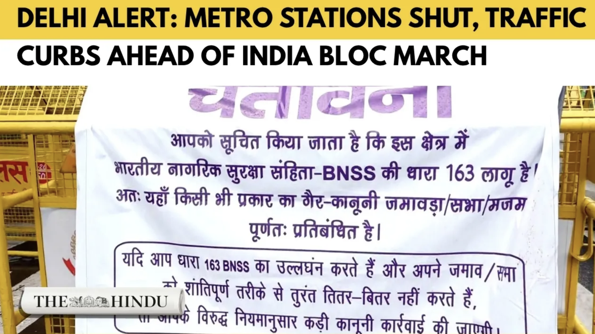 Delhi prepares for major INDIA bloc demonstration amid transport disruptions