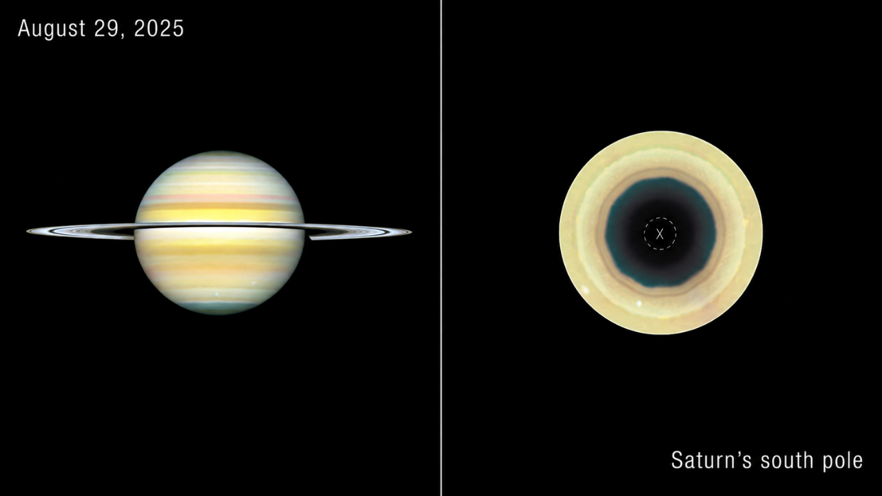 Hubble spots massive 10-sided wave forming at Saturn's south pole