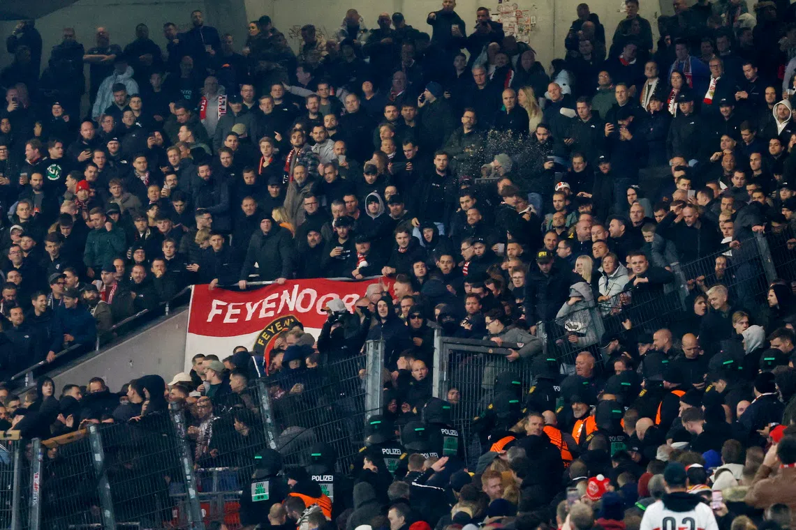 Feyenoord bans travelling fans for two away matches after fireworks incident