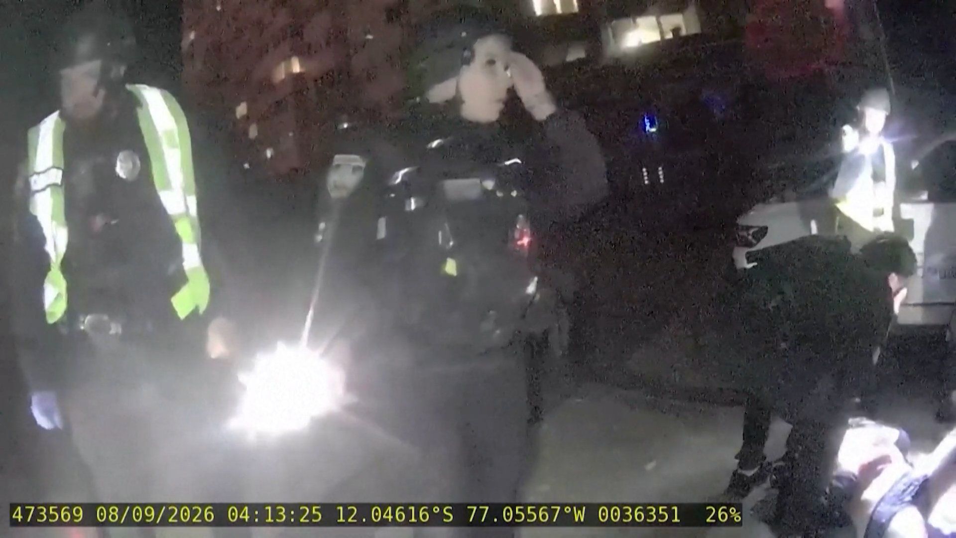 Police bodycam footage documents Russian missile impact in Kyiv
