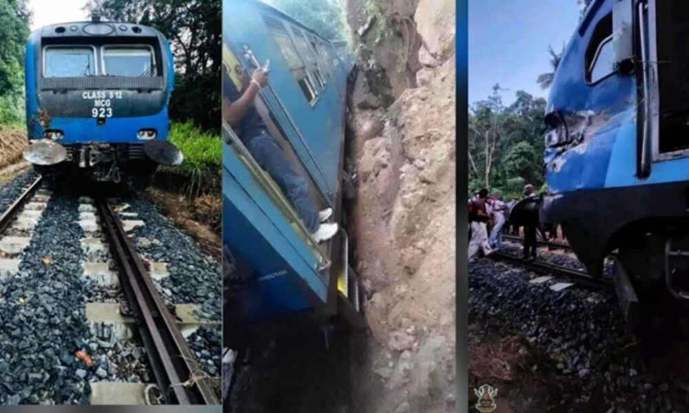 Express train derails between Gangoda and Kadigamuwa stations
