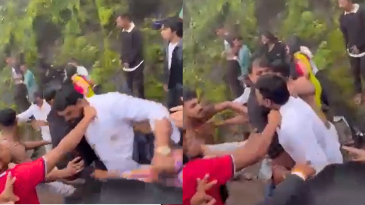 Tourist brawl erupts at historic Singhgarh Fort amid heavy rainfall
