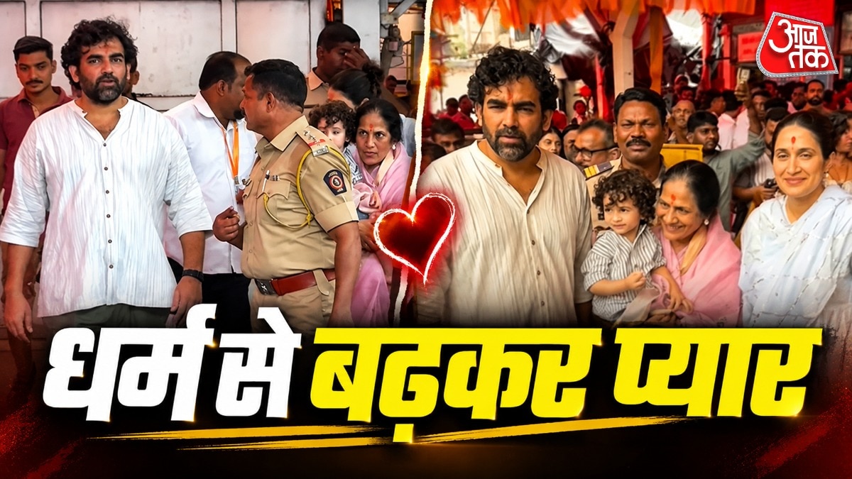 Retired cricket legend Zaheer Khan visits Mumbai temple with wife