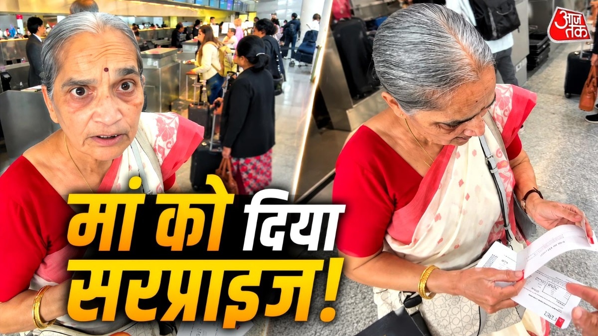 US-based Indian son surprises mother with first-class flight upgrade