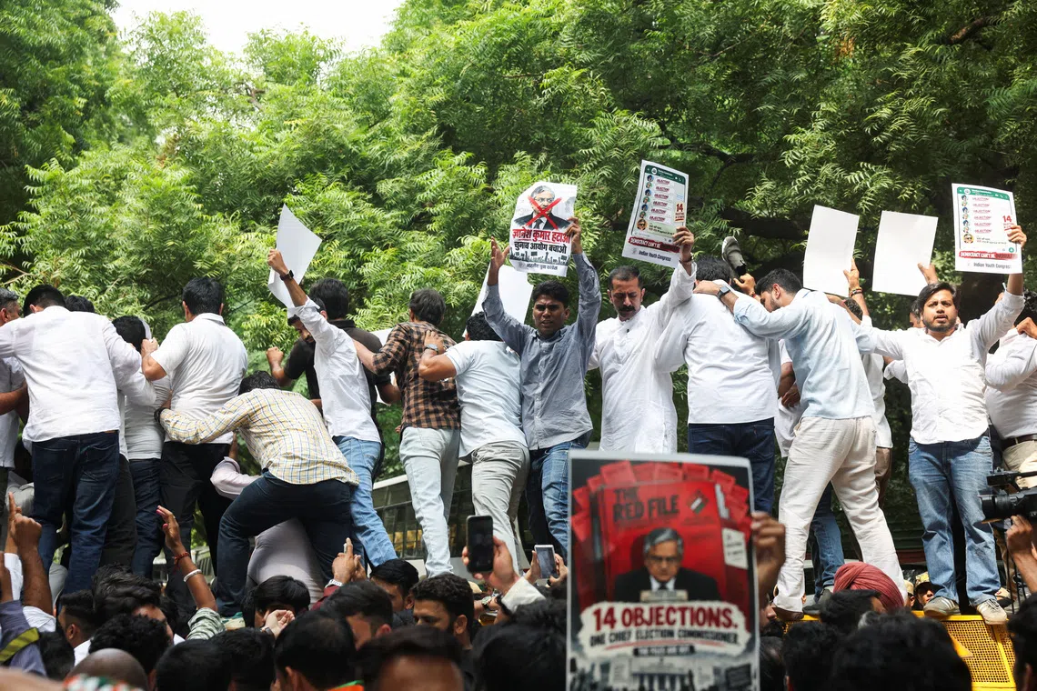 Indian police deploy tear gas against election chief protests