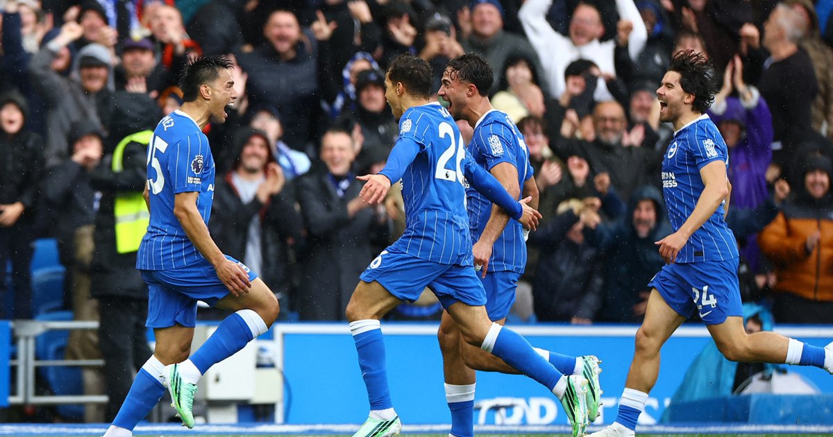 Gomez's spectacular halfway-line strike lifts Brighton past Crystal Palace