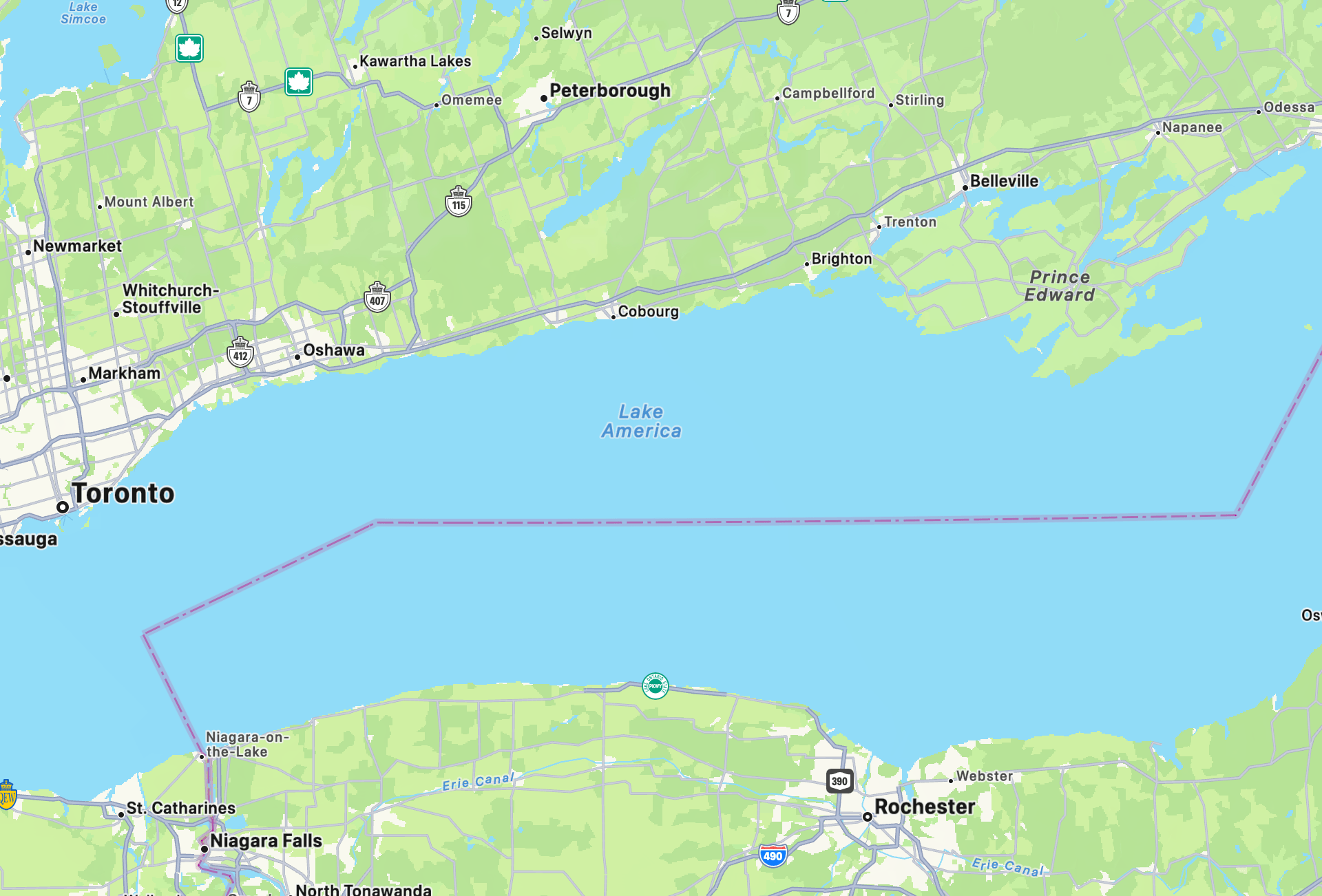 Apple renames Lake Ontario to 'Lake America' in maps application