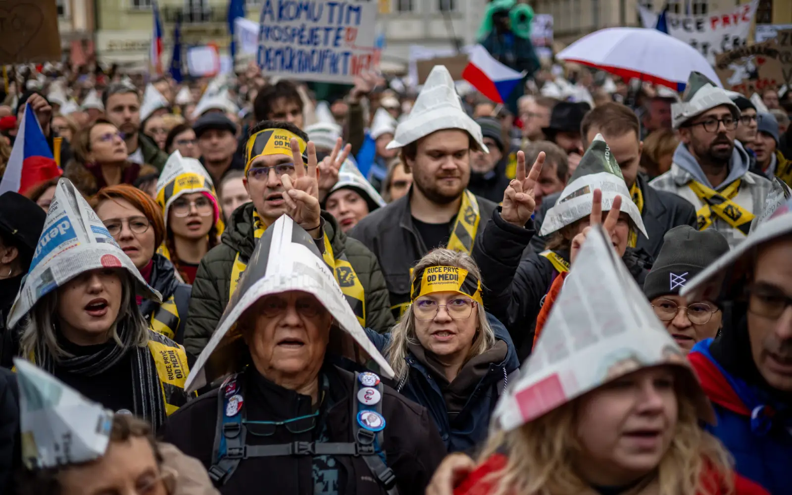 Ribuan Orang Berkumpul di Praha Protes Perubahan Pembiayaan Media Awam