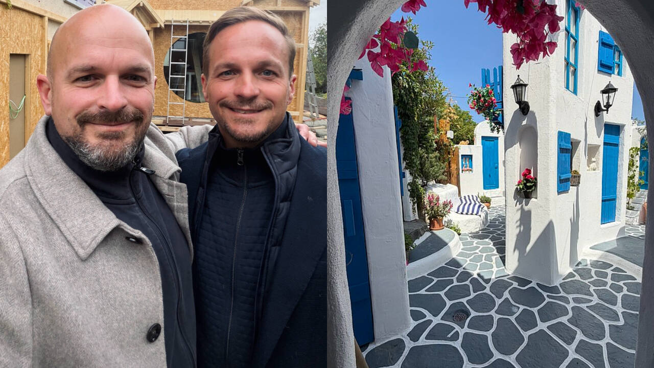 Swiss brothers build replica Greek village in backyard garden