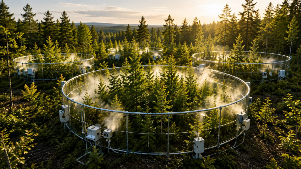 Extra CO₂ boosts forest growth 39%, but air pollution erases gains