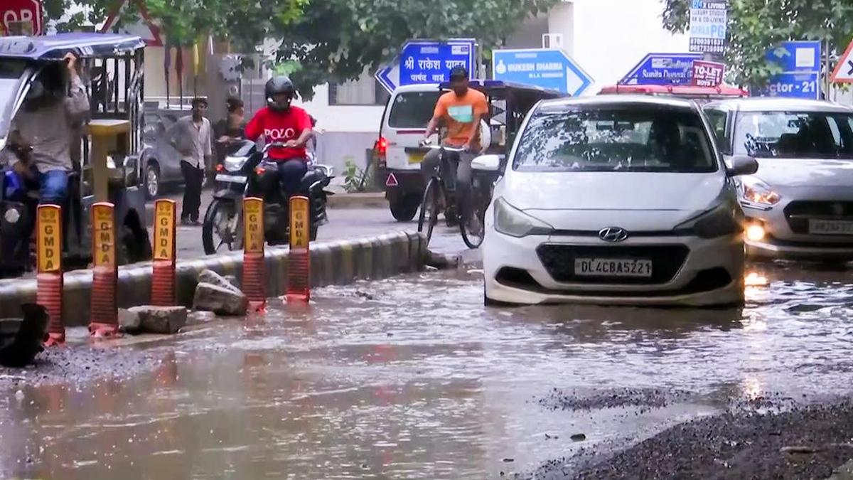 Single hour of heavy rain triggers massive traffic snarls across Gurugram
