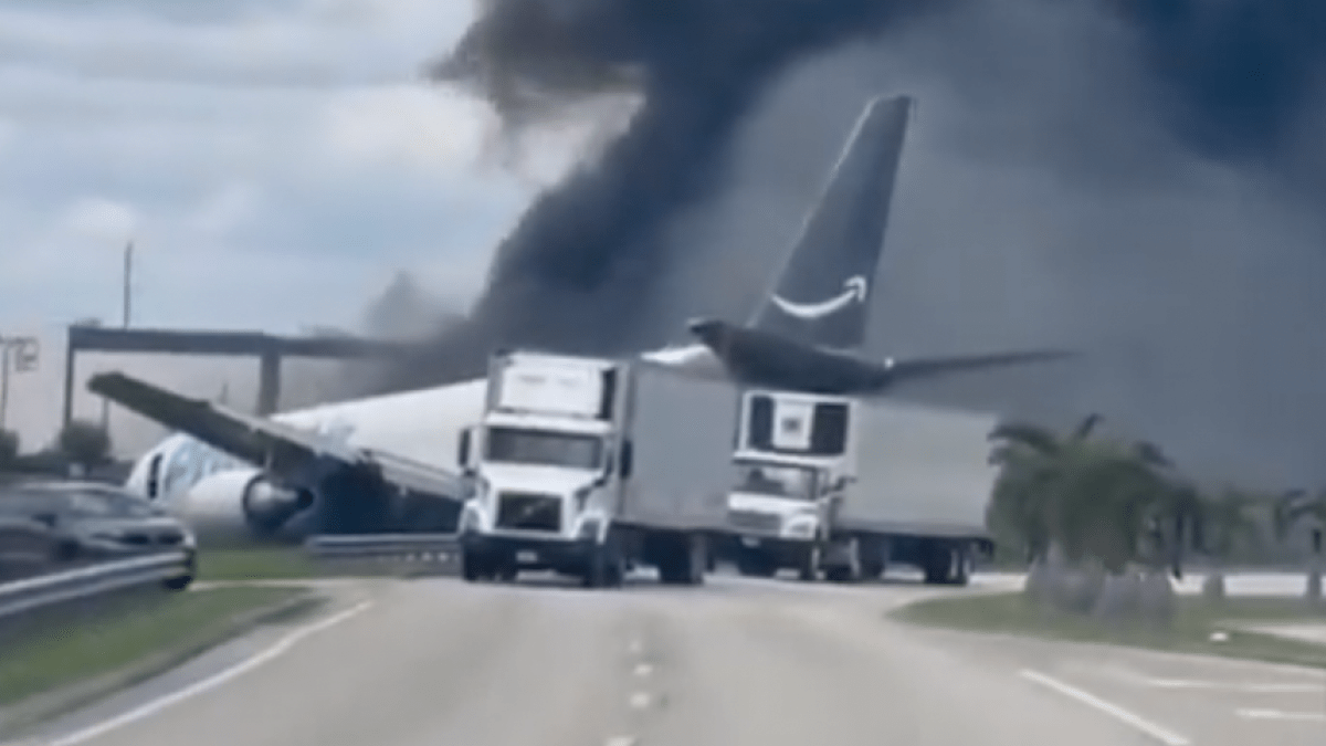Amazon cargo plane overshoots runway at Miami International Airport