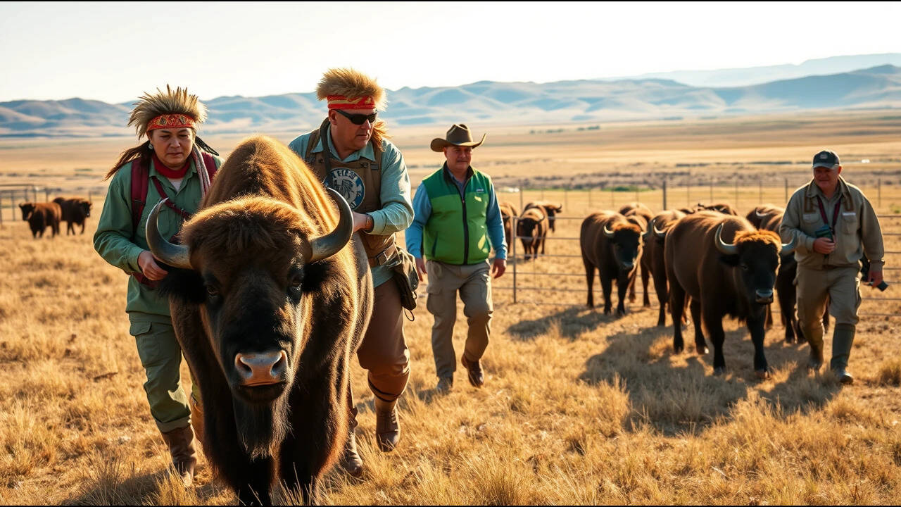Native American tribe restores bison herds to ancestral Montana lands