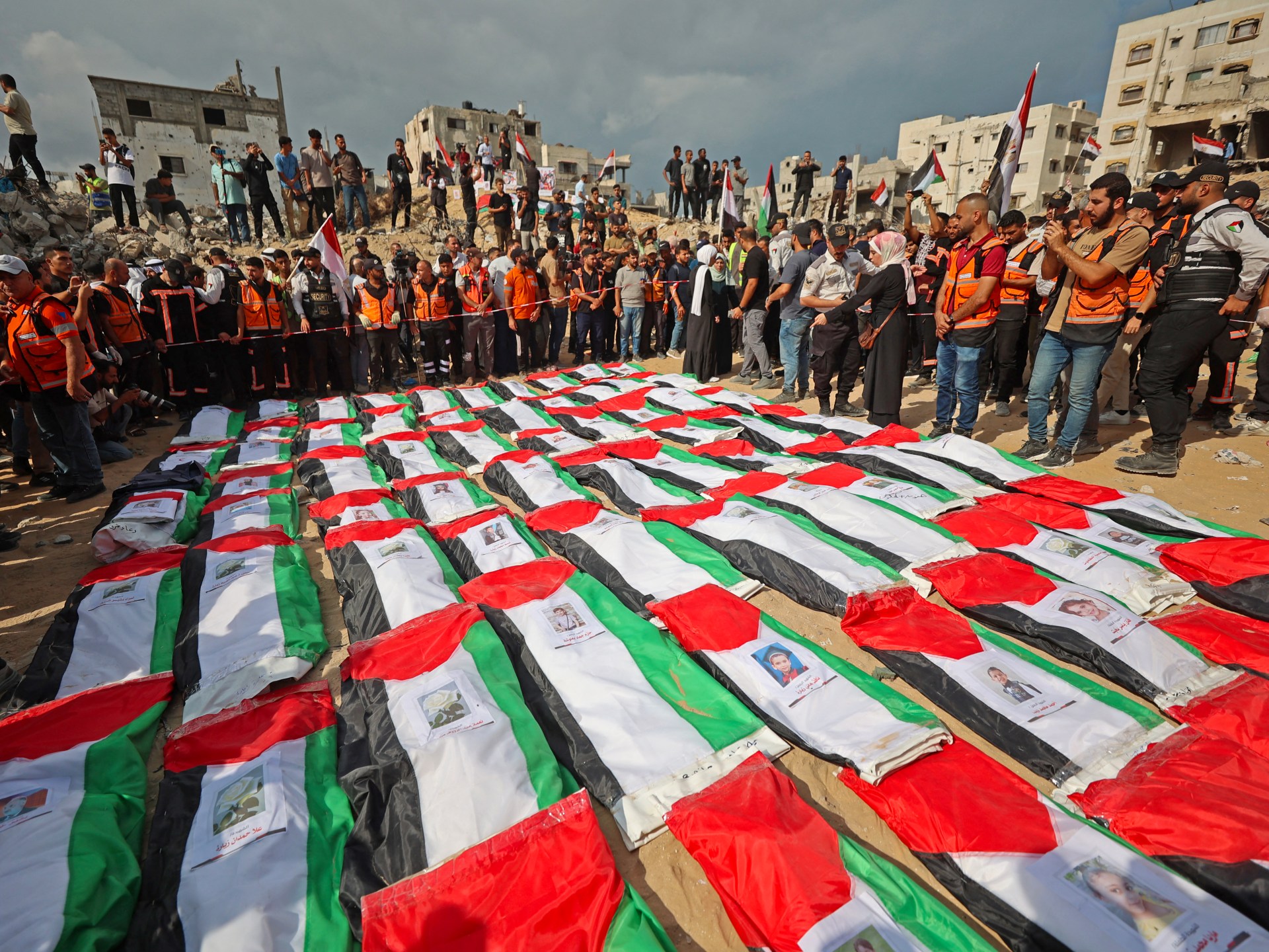 Gaza witnesses mass funeral as over 100 bodies laid to rest