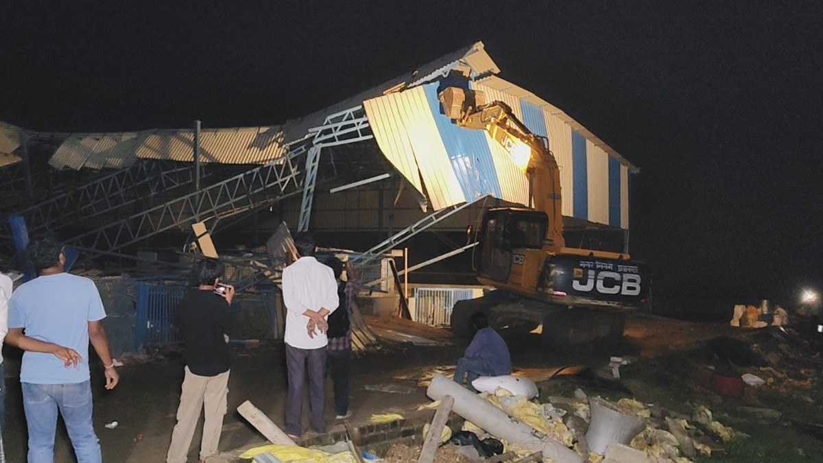 Authorities demolish illegal cattle shelter linked to gangster's associate in Prayagraj