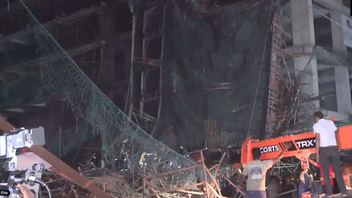 15 workers rescued after iron slab collapses at Gandhinagar construction site