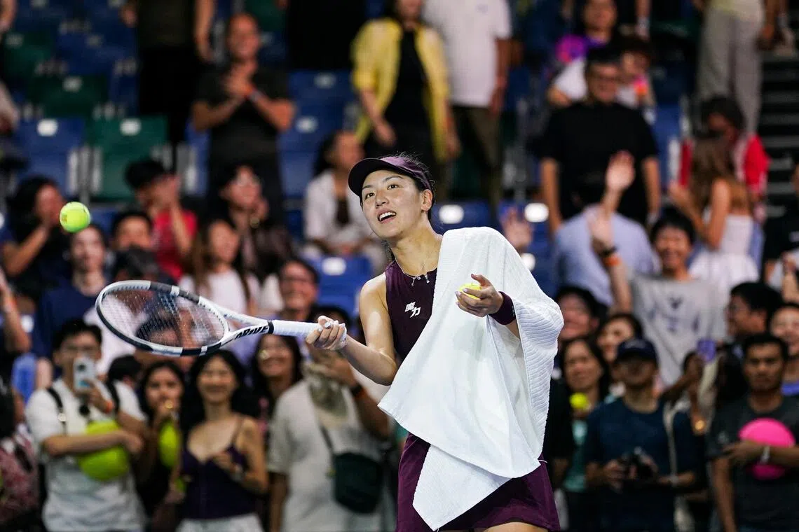 Wang Xinyu advances at Singapore Tennis Open with dominant display