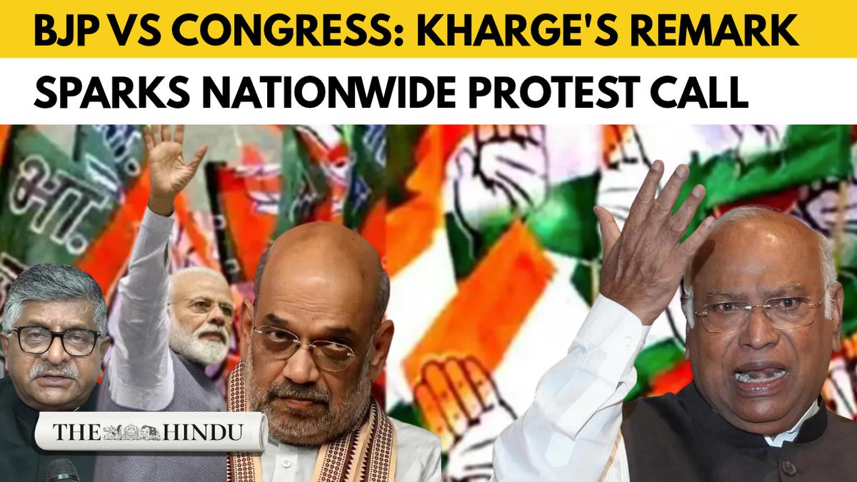 BJP launches nationwide protests against Congress chief Kharge
