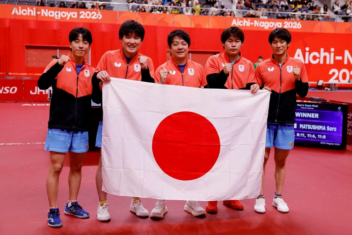 Japan wins first Asian Games men's table tennis gold since 1962