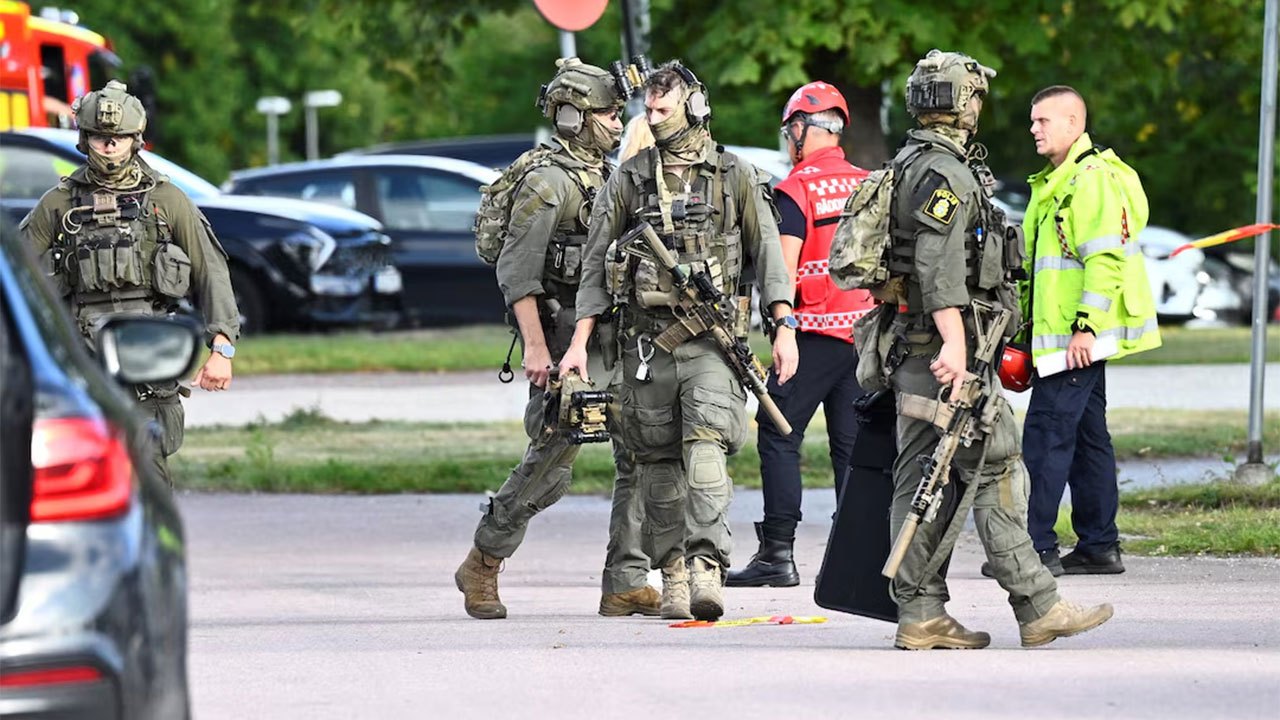 One dead, three wounded in sword attack at Swedish school