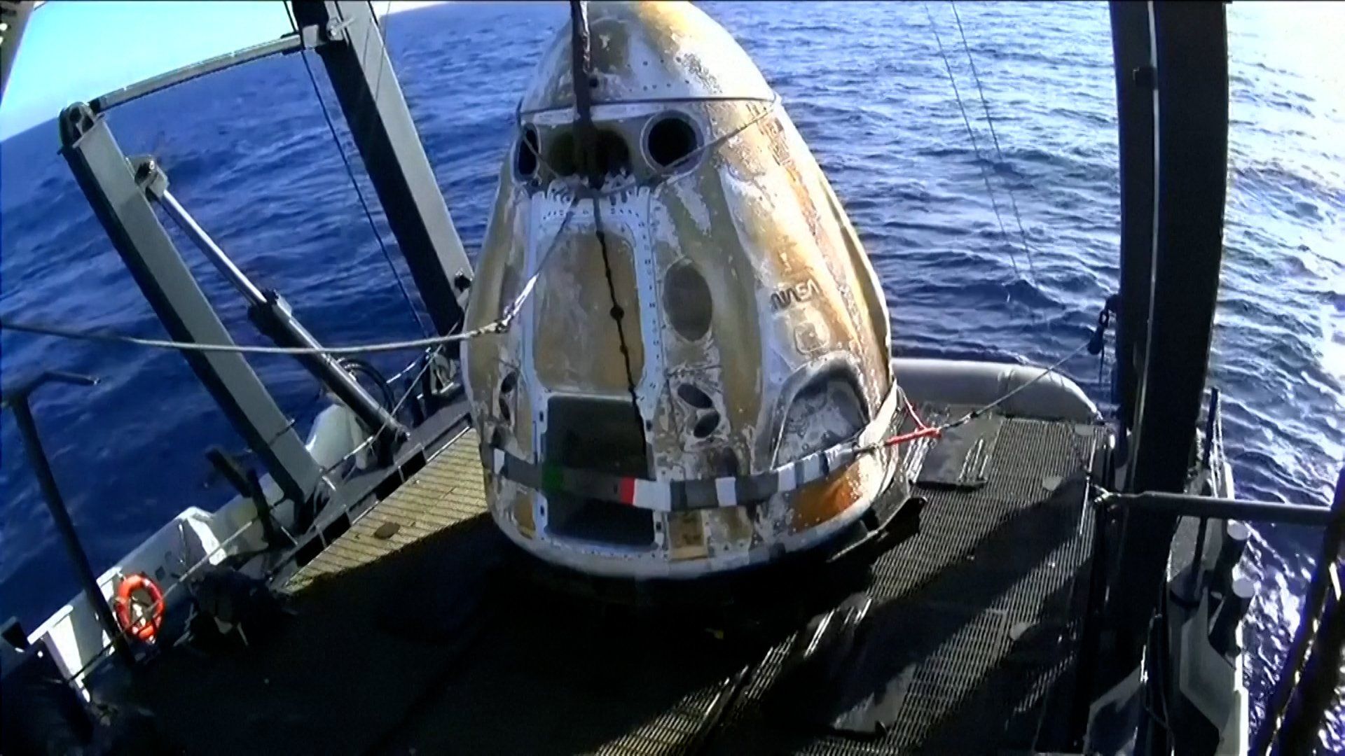 Four astronauts complete eight-month orbital mission with Pacific splashdown