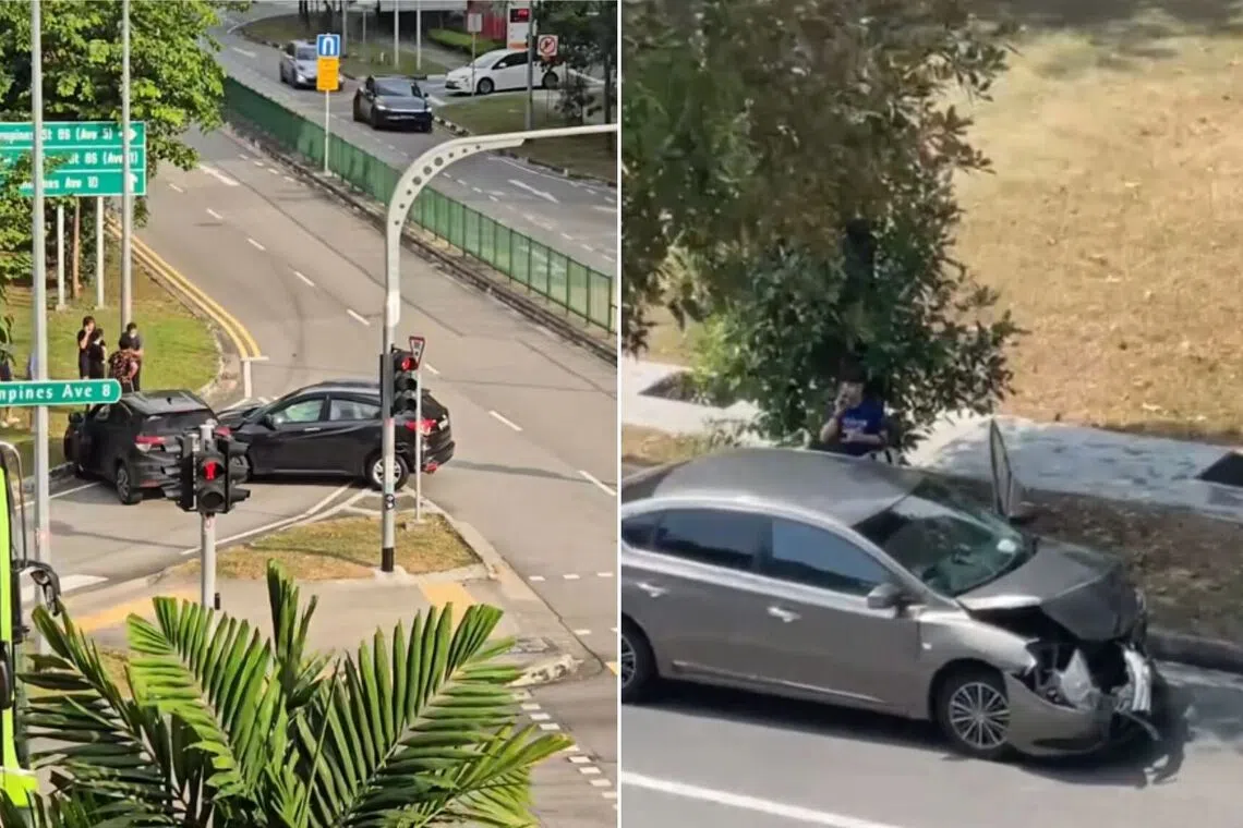 Two hospitalised following separate accidents at Tampines junction