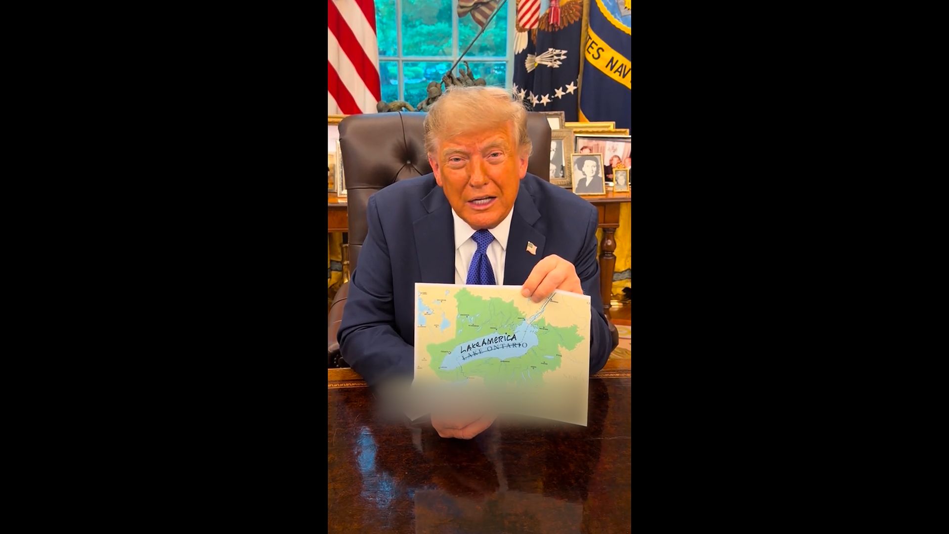 Trump renaming Lake Ontario to 'Lake America' in video post
