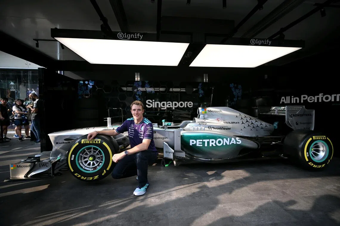 Mercedes F1 driver Vesti brings racing dream to Singapore streets
