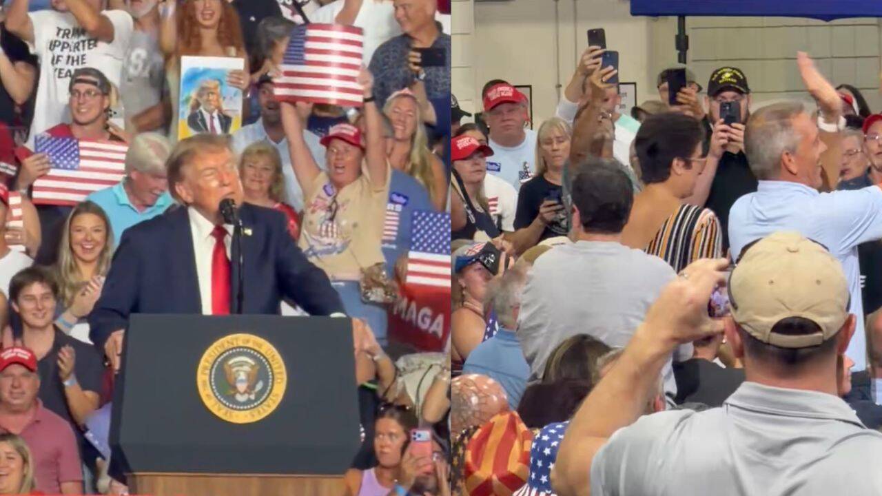 Trump makes light of rally disruption in South Carolina
