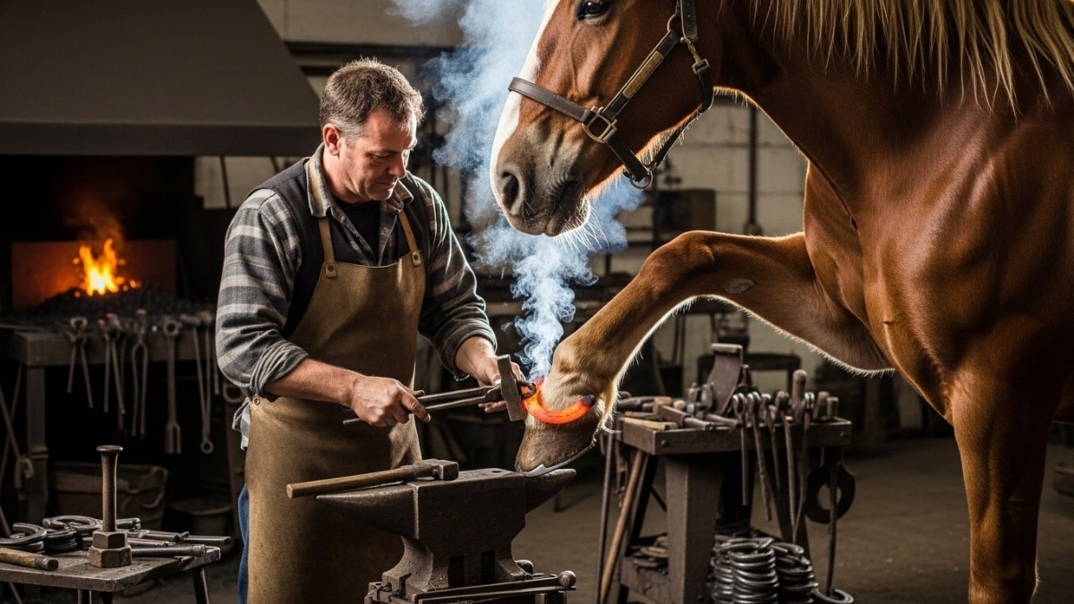 Farriers burn horseshoes during fitting: Here's why the practice is necessary