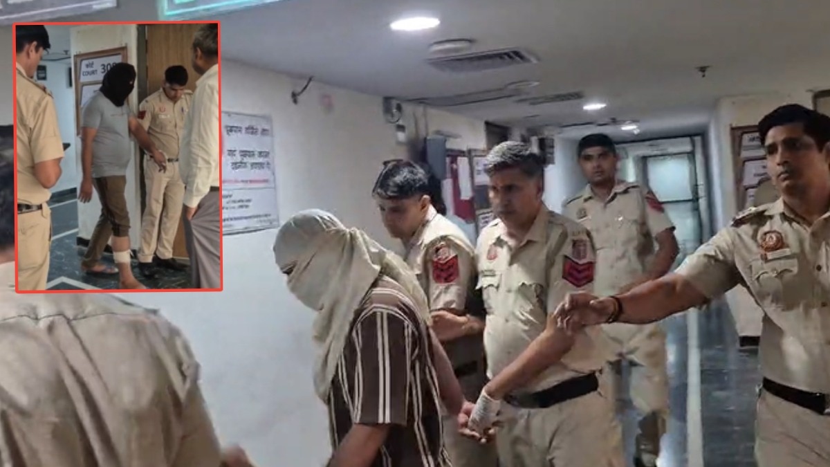 कालकाजी गैंगरेप मामले में आरोपी आसिफ पट्टी बांधे कोर्ट में पेश